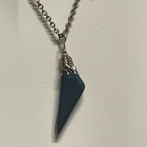 Dark Green Jasper Pendant Neckkace fishhook clasp